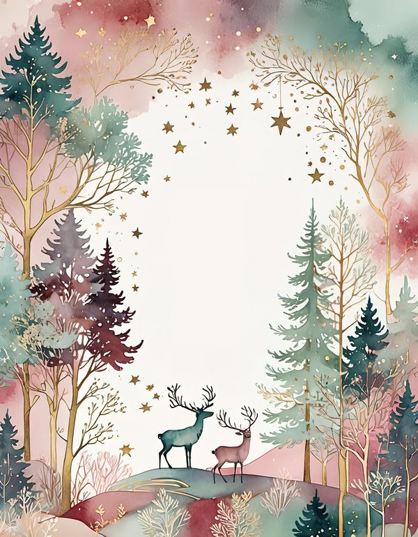 Scandinavian Forest Watercolor Digital Paper Kit: Printable Papers, Cards, Tags, Ephemera — image 12