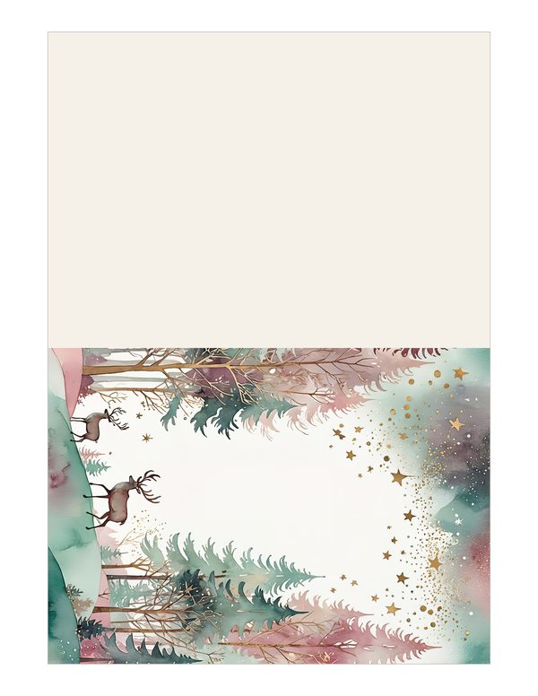 Scandinavian Forest Watercolor Digital Paper Kit: Printable Papers, Cards, Tags, Ephemera — image 17