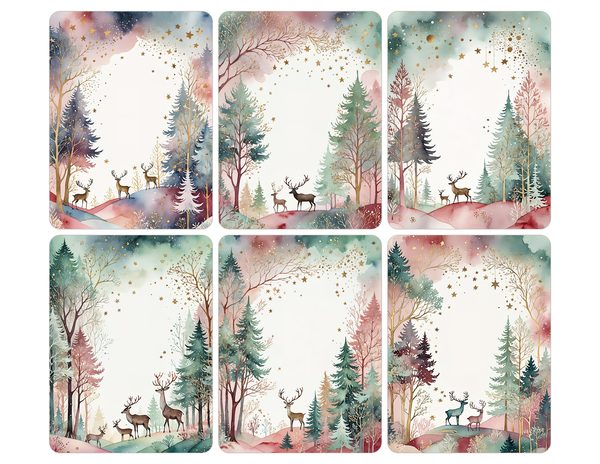 Scandinavian Forest Watercolor Digital Paper Kit: Printable Papers, Cards, Tags, Ephemera — image 30