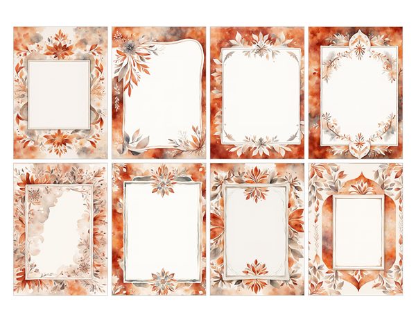 Warm Earth Floral Watercolor Digital Paper Kit: Printable Papers, Cards, Tags, Ephemera — image 28