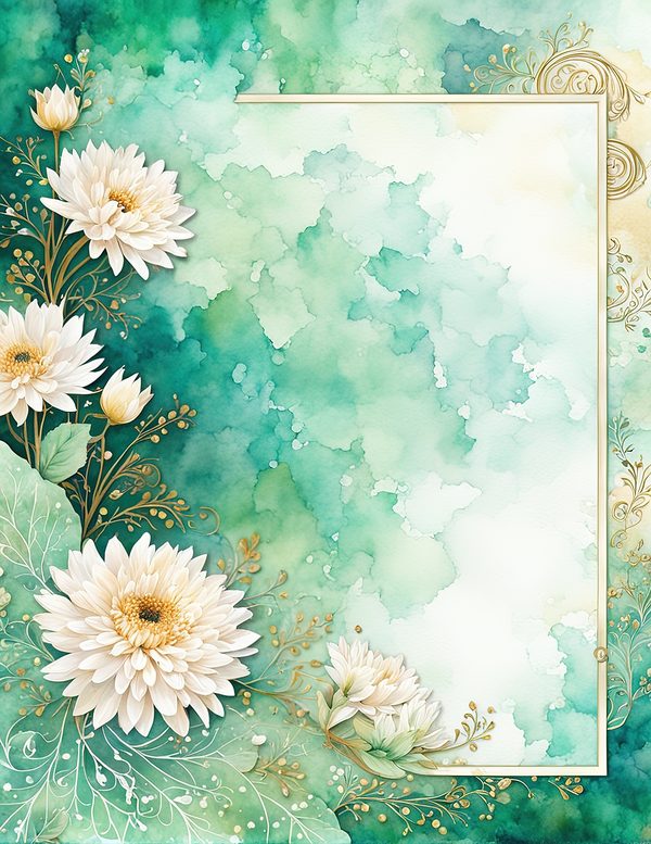 Dahlia Greenery Watercolor Digital Paper Kit: Printable Papers, Cards, Tags, Ephemera — image 2