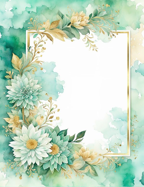 Dahlia Greenery Watercolor Digital Paper Kit: Printable Papers, Cards, Tags, Ephemera — image 3