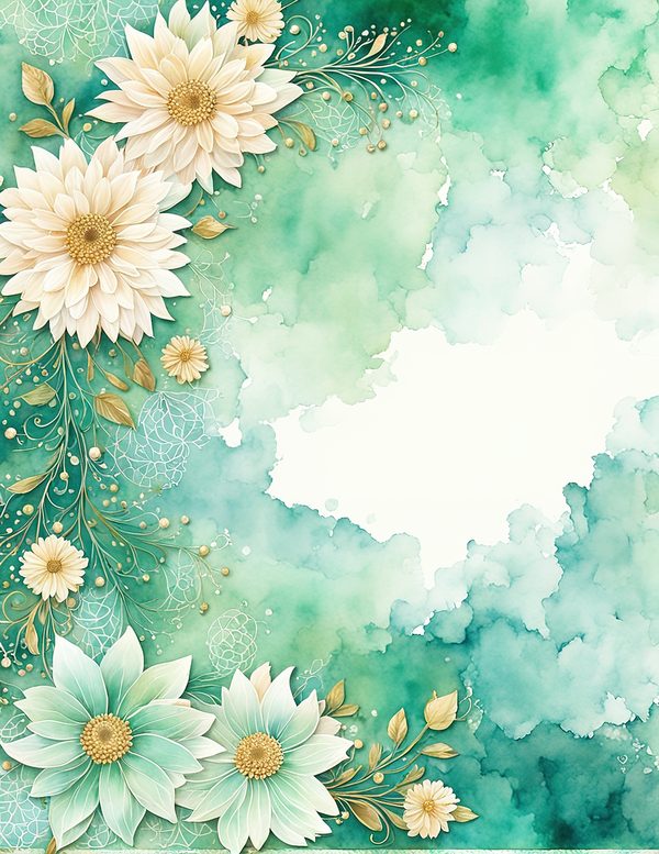 Dahlia Greenery Watercolor Digital Paper Kit: Printable Papers, Cards, Tags, Ephemera — image 4