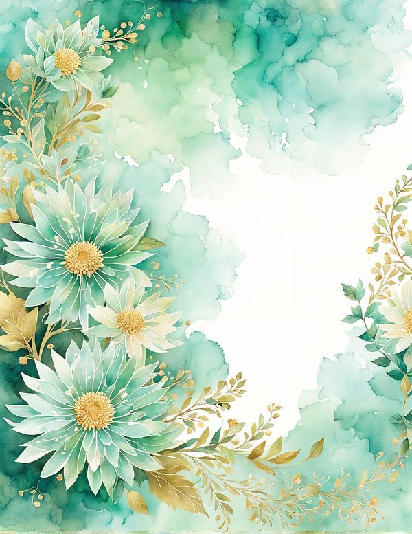 Dahlia Greenery Watercolor Digital Paper Kit: Printable Papers, Cards, Tags, Ephemera — image 5