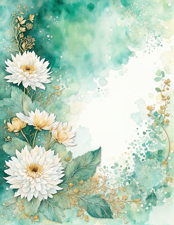 Dahlia Greenery Watercolor Digital Paper Kit: Printable Papers, Cards, Tags, Ephemera — image 6