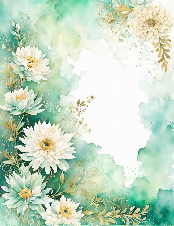 Dahlia Greenery Watercolor Digital Paper Kit: Printable Papers, Cards, Tags, Ephemera — image 7