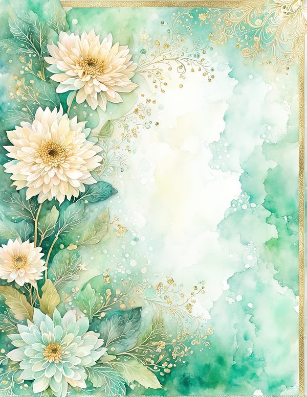 Dahlia Greenery Watercolor Digital Paper Kit: Printable Papers, Cards, Tags, Ephemera — image 8
