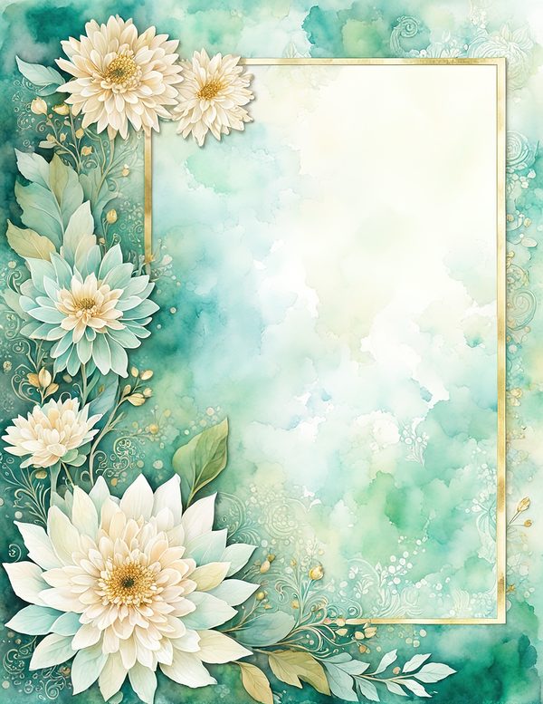 Dahlia Greenery Watercolor Digital Paper Kit: Printable Papers, Cards, Tags, Ephemera — image 9