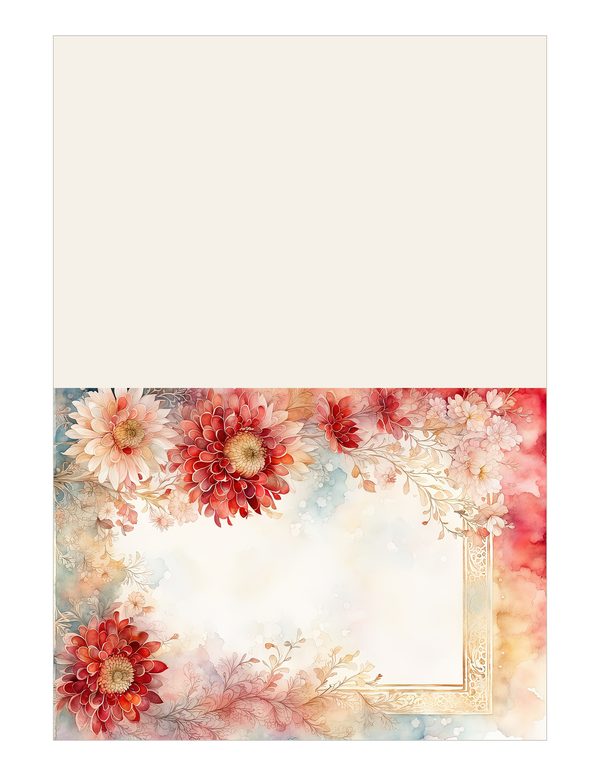 Red Floral Watercolor Paper Pack: US Letter Size (Digital Download) — image 12