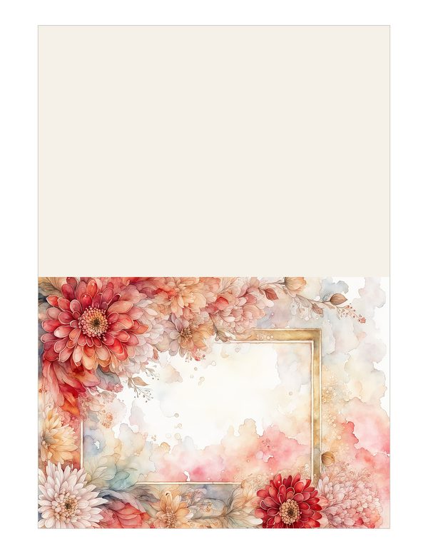 Red Floral Watercolor Paper Pack: US Letter Size (Digital Download) — image 13