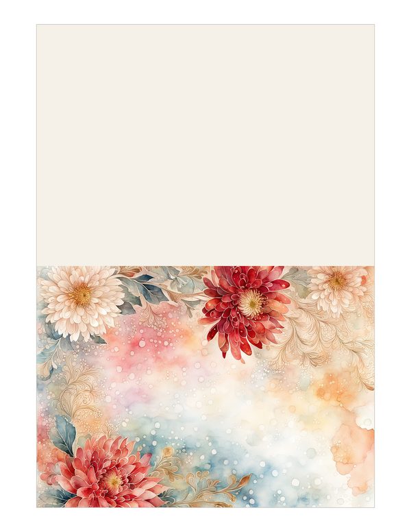Red Floral Watercolor Paper Pack: US Letter Size (Digital Download) — image 14