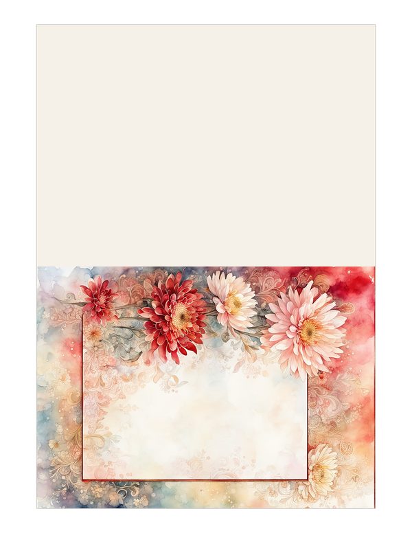 Red Floral Watercolor Paper Pack: US Letter Size (Digital Download) — image 15