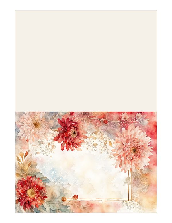 Red Floral Watercolor Paper Pack: US Letter Size (Digital Download) — image 16