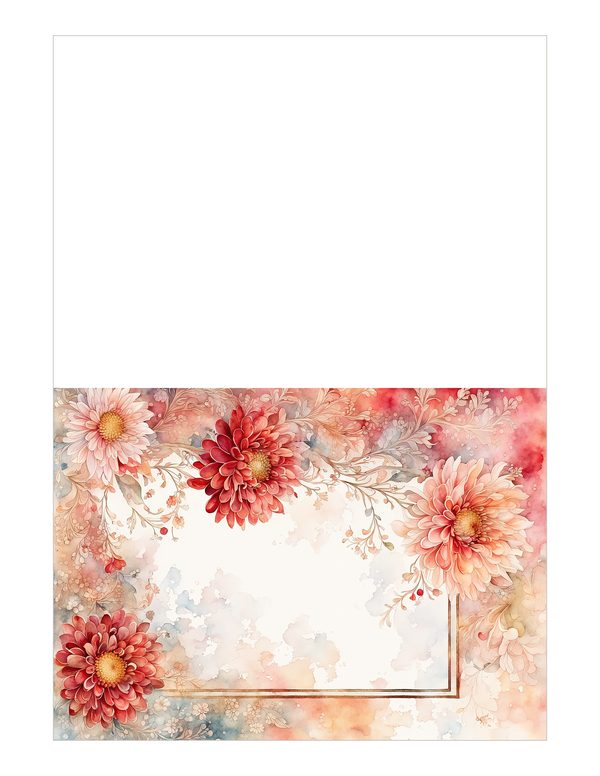 Red Floral Watercolor Paper Pack: US Letter Size (Digital Download) — image 17