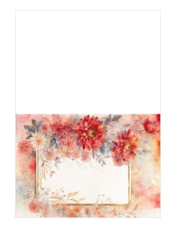 Red Floral Watercolor Paper Pack: US Letter Size (Digital Download) — image 19