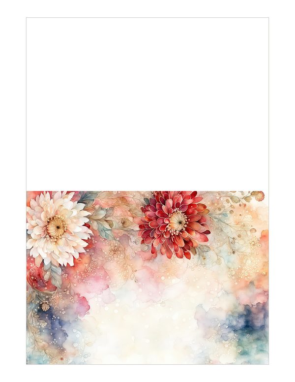 Red Floral Watercolor Paper Pack: US Letter Size (Digital Download) — image 21