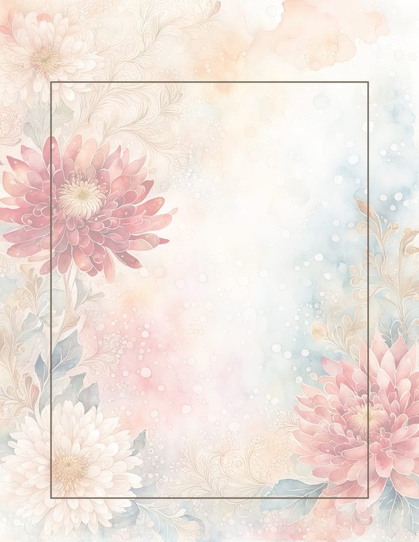 Red Floral Watercolor Paper Pack: US Letter Size (Digital Download) — image 34