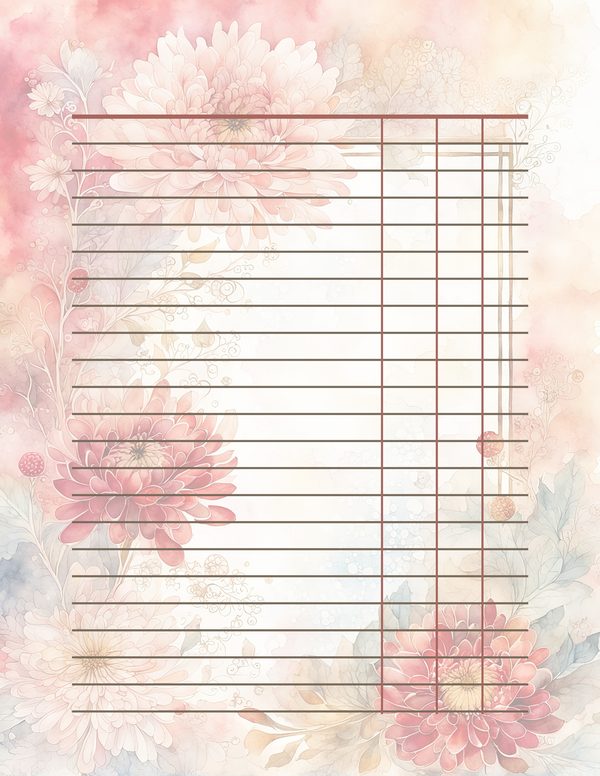 Red Floral Watercolor Paper Pack: US Letter Size (Digital Download) — image 36