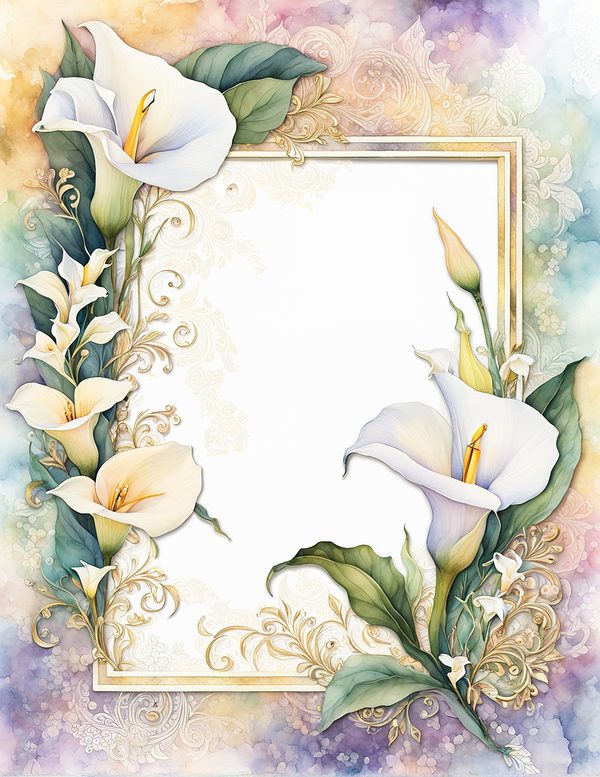 Lily Garden Watercolor Digital Paper Kit: Printable Papers, Cards, Tags, Ephemera - Commercial Use — image 6