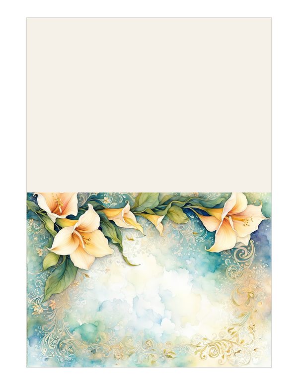 Lily Garden Watercolor Digital Paper Kit: Printable Papers, Cards, Tags, Ephemera - Commercial Use — image 14