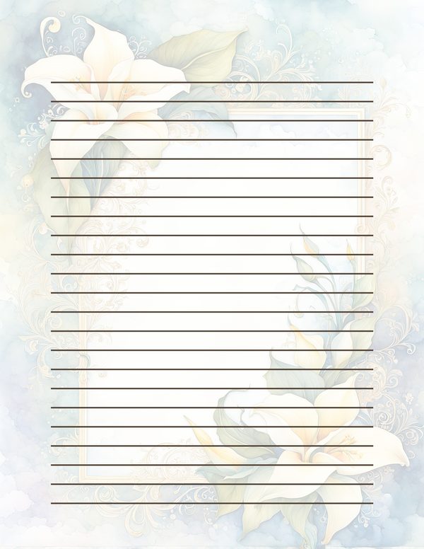 Lily Garden Watercolor Digital Paper Kit: Printable Papers, Cards, Tags, Ephemera - Commercial Use — image 32