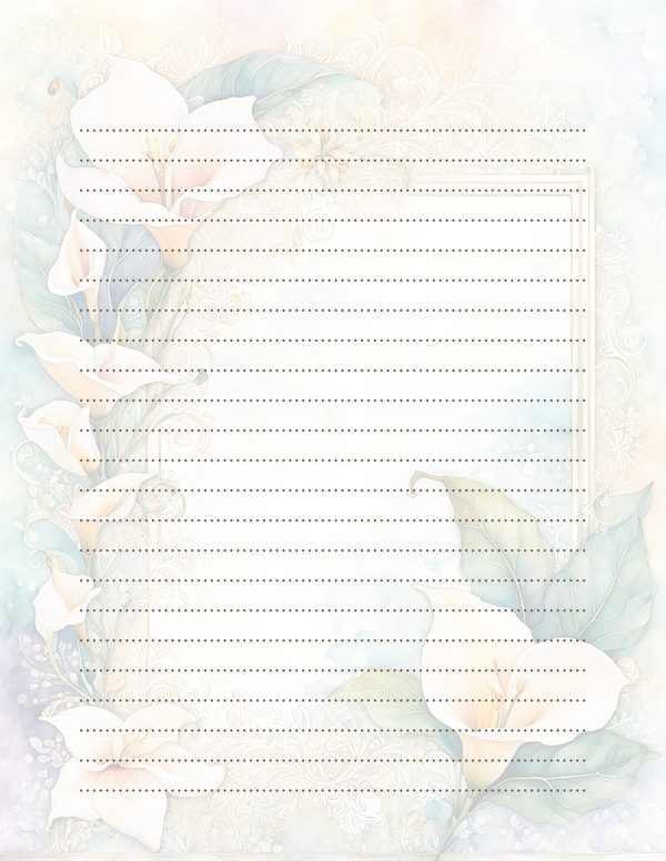 Lily Garden Watercolor Digital Paper Kit: Printable Papers, Cards, Tags, Ephemera - Commercial Use — image 33
