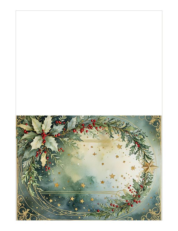 Watercolor Christmas Digital Paper: Sage Green Holly, Berries Background (Digital Download, Commercial Use) — image 18