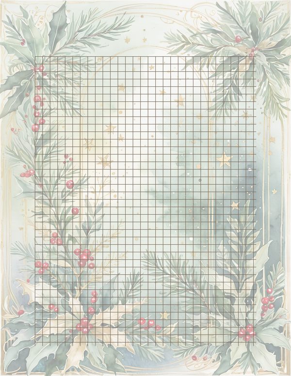 Watercolor Christmas Digital Paper: Sage Green Holly, Berries Background (Digital Download, Commercial Use) — image 34