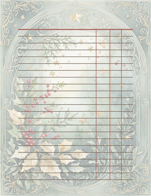 Watercolor Christmas Digital Paper: Sage Green Holly, Berries Background (Digital Download, Commercial Use) — image 35