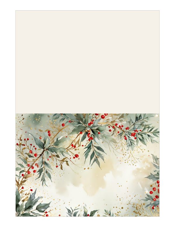 Watercolor Christmas Digital Paper: Vintage Foliage and Gold (Digital Download) — image 12