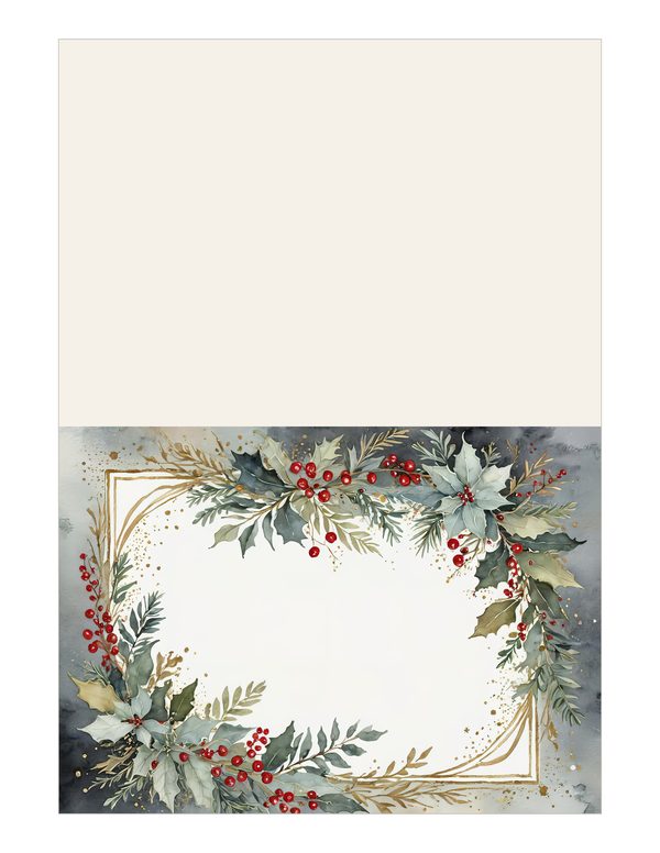 Watercolor Christmas Digital Paper: Vintage Foliage and Gold (Digital Download) — image 14
