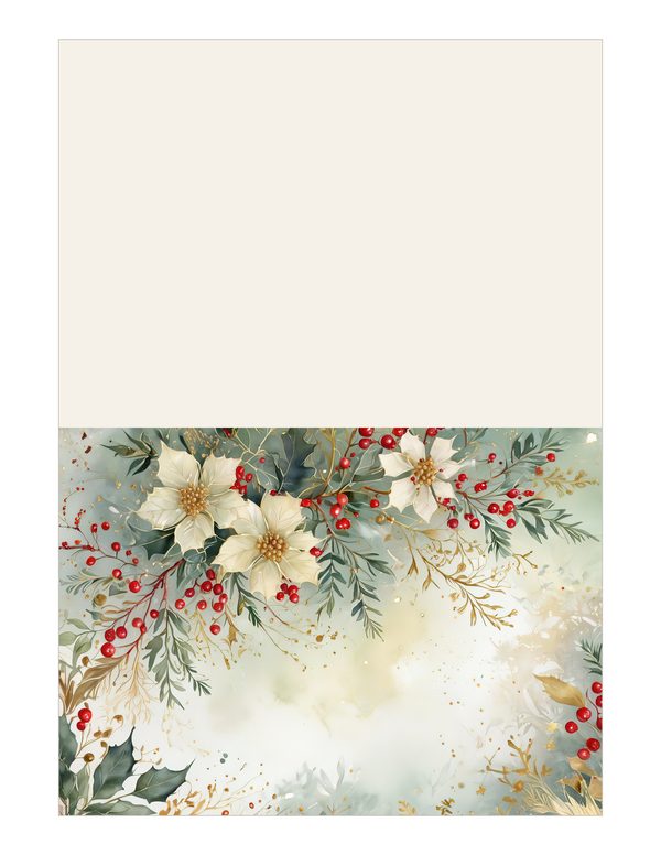 Watercolor Christmas Digital Paper: Vintage Foliage and Gold (Digital Download) — image 15