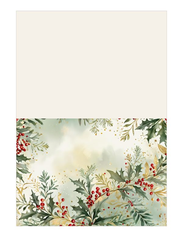 Watercolor Christmas Digital Paper: Vintage Foliage and Gold (Digital Download) — image 16
