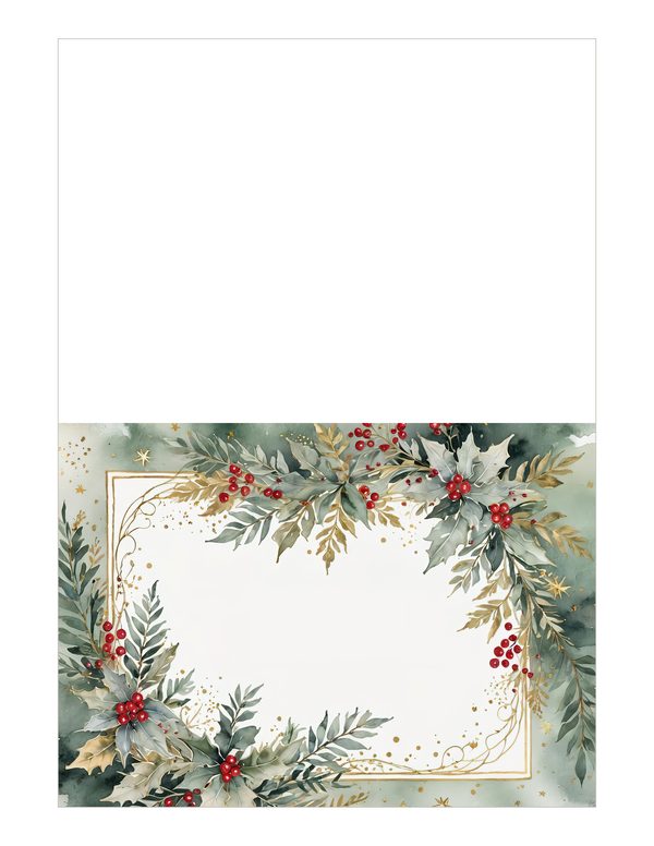 Watercolor Christmas Digital Paper: Vintage Foliage and Gold (Digital Download) — image 17