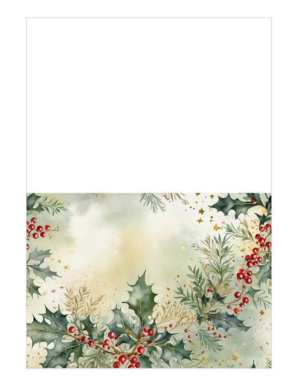 Watercolor Christmas Digital Paper: Vintage Foliage and Gold (Digital Download) — image 18