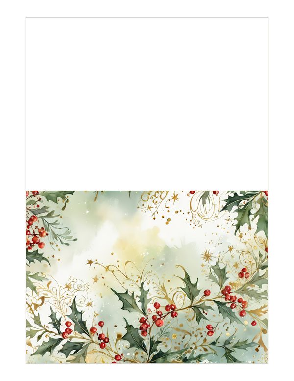 Watercolor Christmas Digital Paper: Vintage Foliage and Gold (Digital Download) — image 20