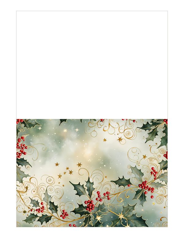 Watercolor Christmas Digital Paper: Vintage Foliage and Gold (Digital Download) — image 21