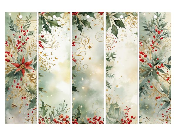 Watercolor Christmas Digital Paper: Vintage Foliage and Gold (Digital Download) — image 29