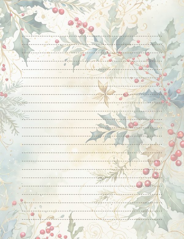 Watercolor Christmas Digital Paper: Vintage Foliage and Gold (Digital Download) — image 33