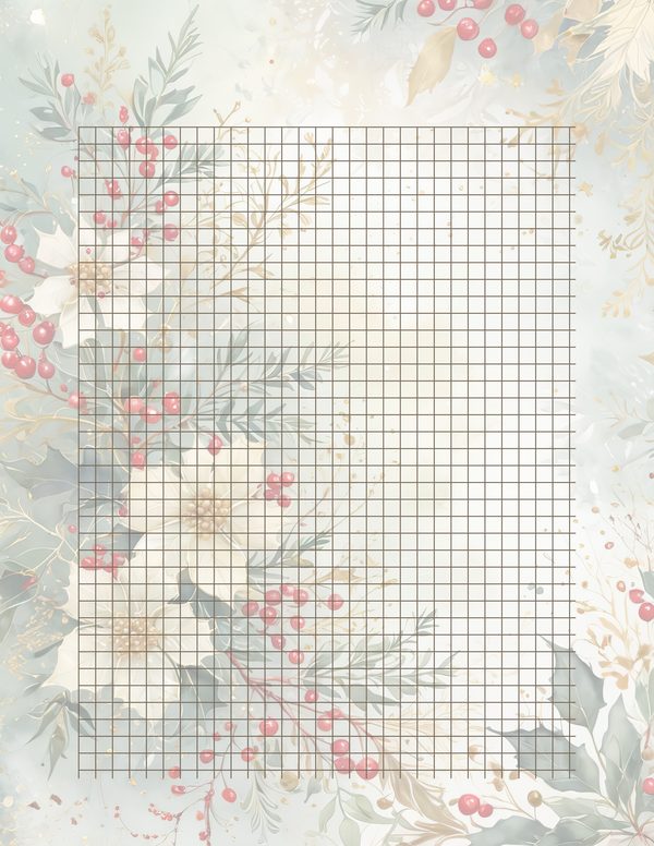 Watercolor Christmas Digital Paper: Vintage Foliage and Gold (Digital Download) — image 35