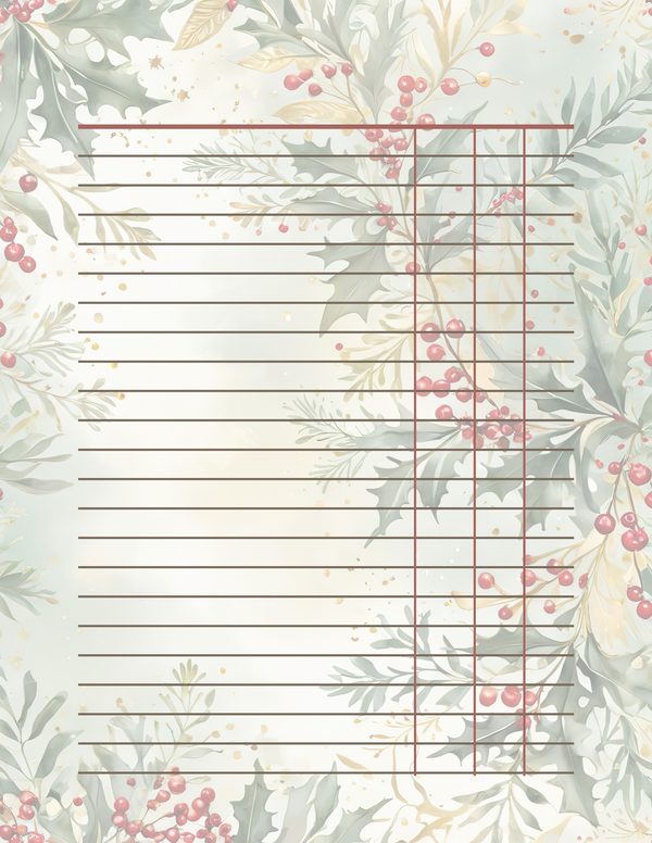 Watercolor Christmas Digital Paper: Vintage Foliage and Gold (Digital Download) — image 36