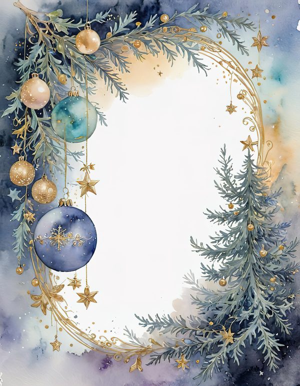 Christmas Pinecones Watercolor Digital Paper Kit: Printable Papers, Cards, Tags, Ephemera — image 3