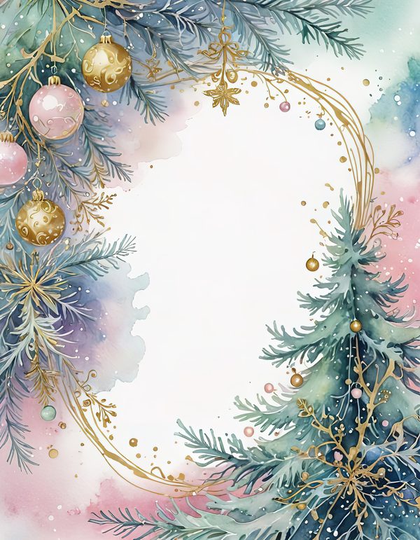 Christmas Pinecones Watercolor Digital Paper Kit: Printable Papers, Cards, Tags, Ephemera — image 4