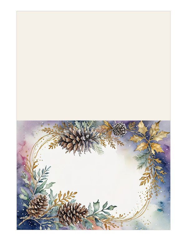 Christmas Pinecones Watercolor Digital Paper Kit: Printable Papers, Cards, Tags, Ephemera — image 12