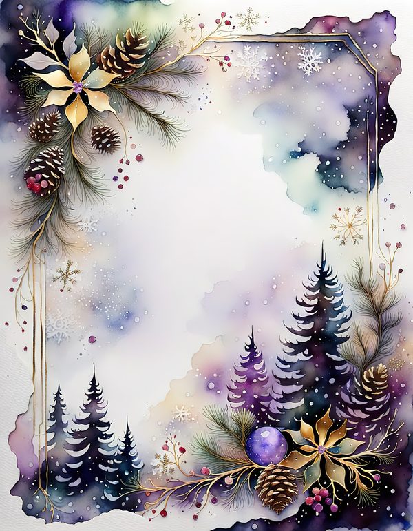 Winter Landscape Watercolor Digital Paper Kit: Printable Papers, Cards, Tags, Ephemera — image 5