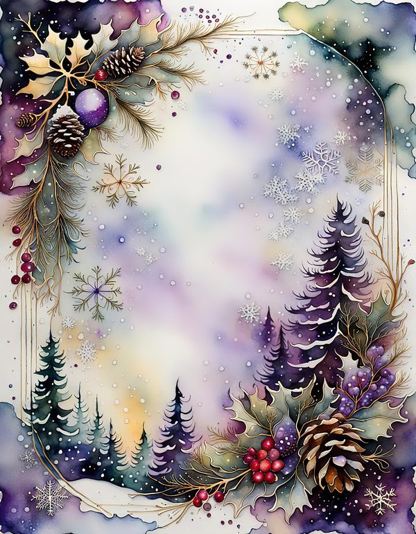 Winter Landscape Watercolor Digital Paper Kit: Printable Papers, Cards, Tags, Ephemera — image 6