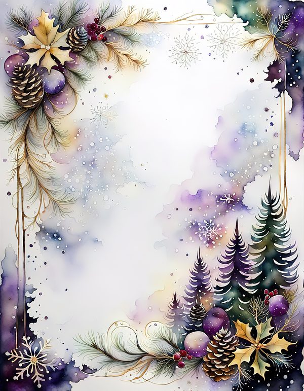 Winter Landscape Watercolor Digital Paper Kit: Printable Papers, Cards, Tags, Ephemera — image 7