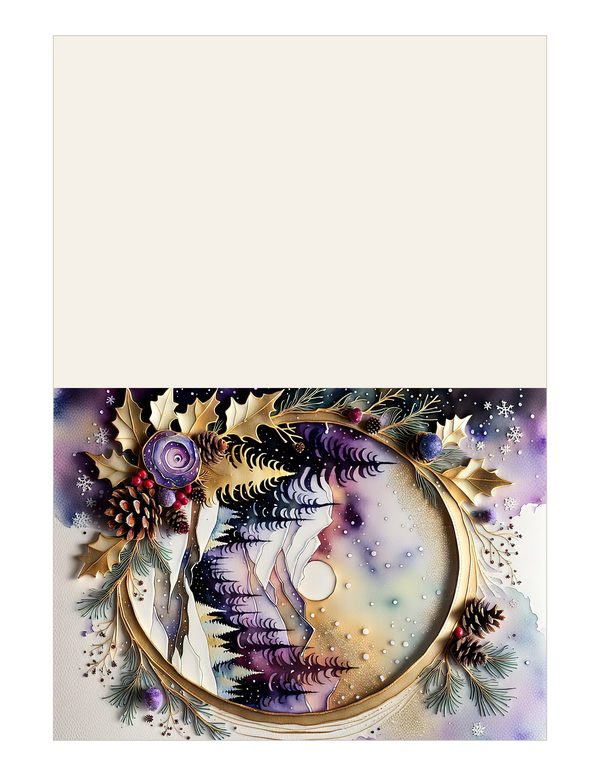Winter Landscape Watercolor Digital Paper Kit: Printable Papers, Cards, Tags, Ephemera — image 12