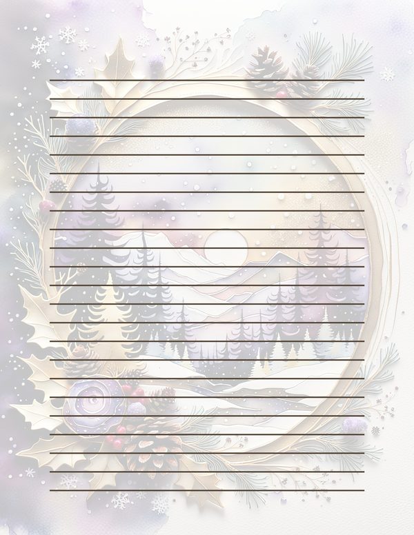 Winter Landscape Watercolor Digital Paper Kit: Printable Papers, Cards, Tags, Ephemera — image 32