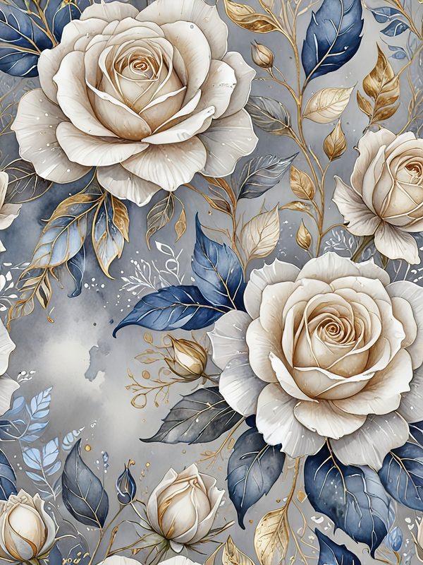 Watercolor Rose Digital Paper: Elegant Floral Elements (JPGs, Commercial Use) — image 1